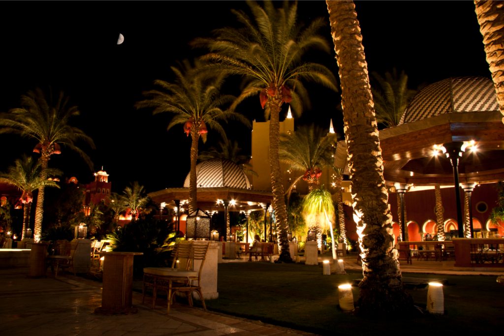 Hurghada's marina at night