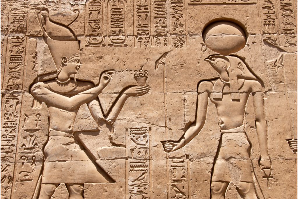 Carved reliefs at the Temple of Kom Ombo