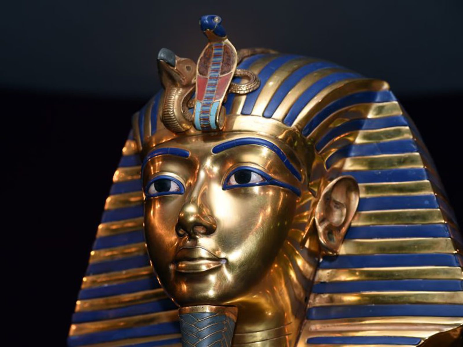 The golden funerary mask of Tutankhamun